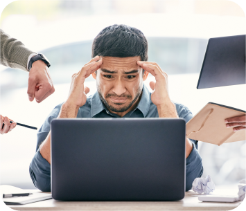 Stressed worker